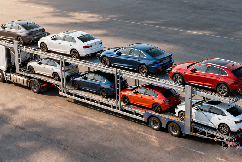 轿车托运装卸过程