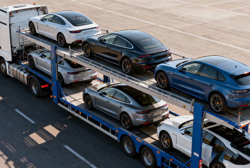 轿车托运过程示意图