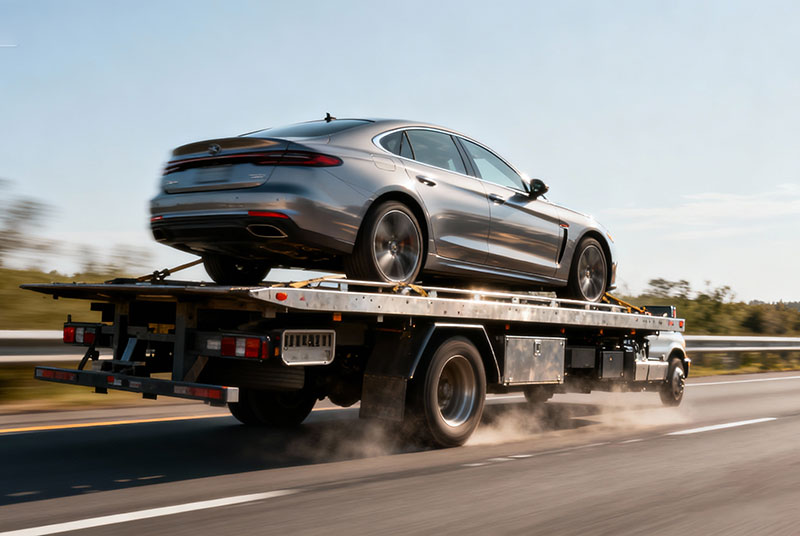 轿车托运安全装车过程